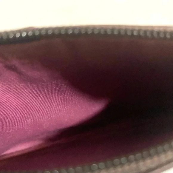 Coach brown  pebbled leather wristlet bag - Picture 5 of 5